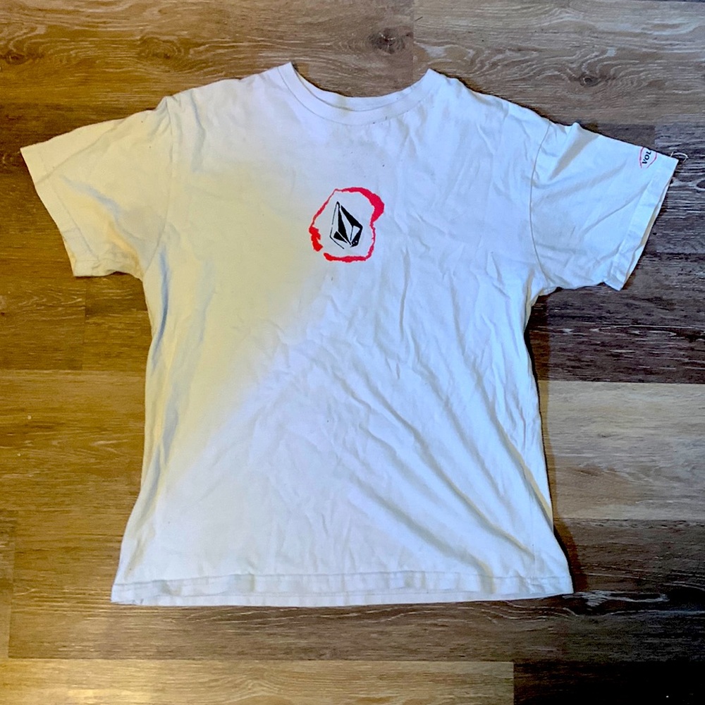 White Volcom graphic tee